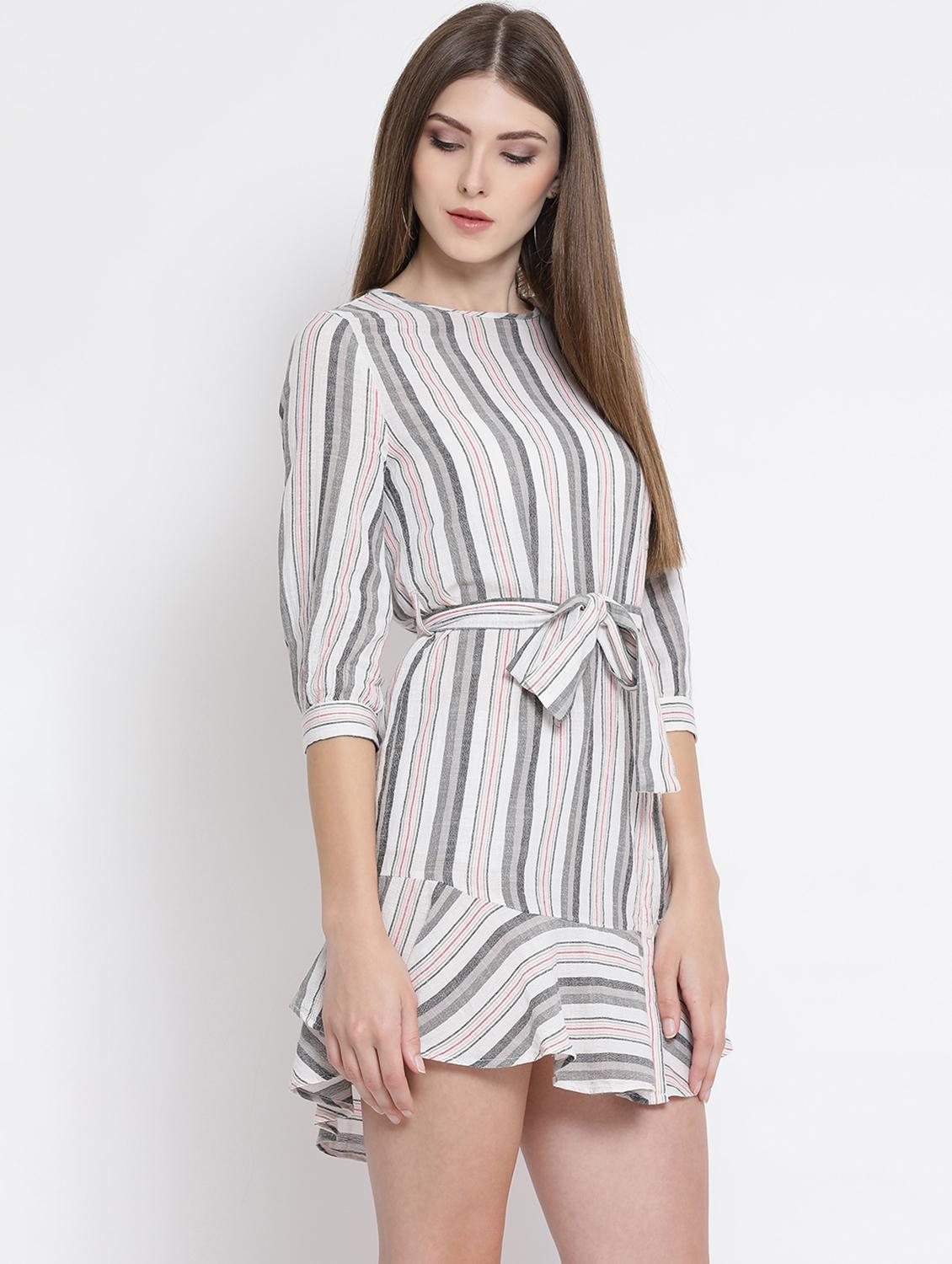 tie knot striped a-line dress - 16506756 - Zoom Image - 2