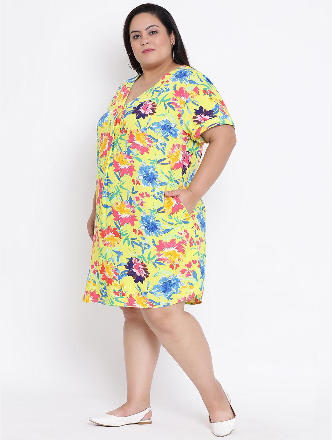v neck pocket detail floral a-line dress - 16506784 - Zoom Image - 2