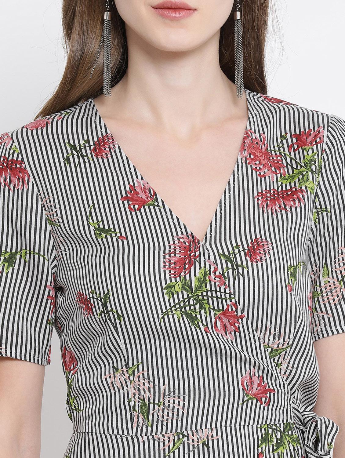 tie knot overlap neck floral top - 16506814 - Zoom Image - 5