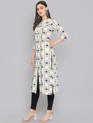 printed straight kurta - 16506827 - Standard Image - 2