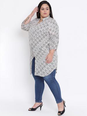 concealed placket curved hem plus tunic - 16506852 - Standard Image - 2