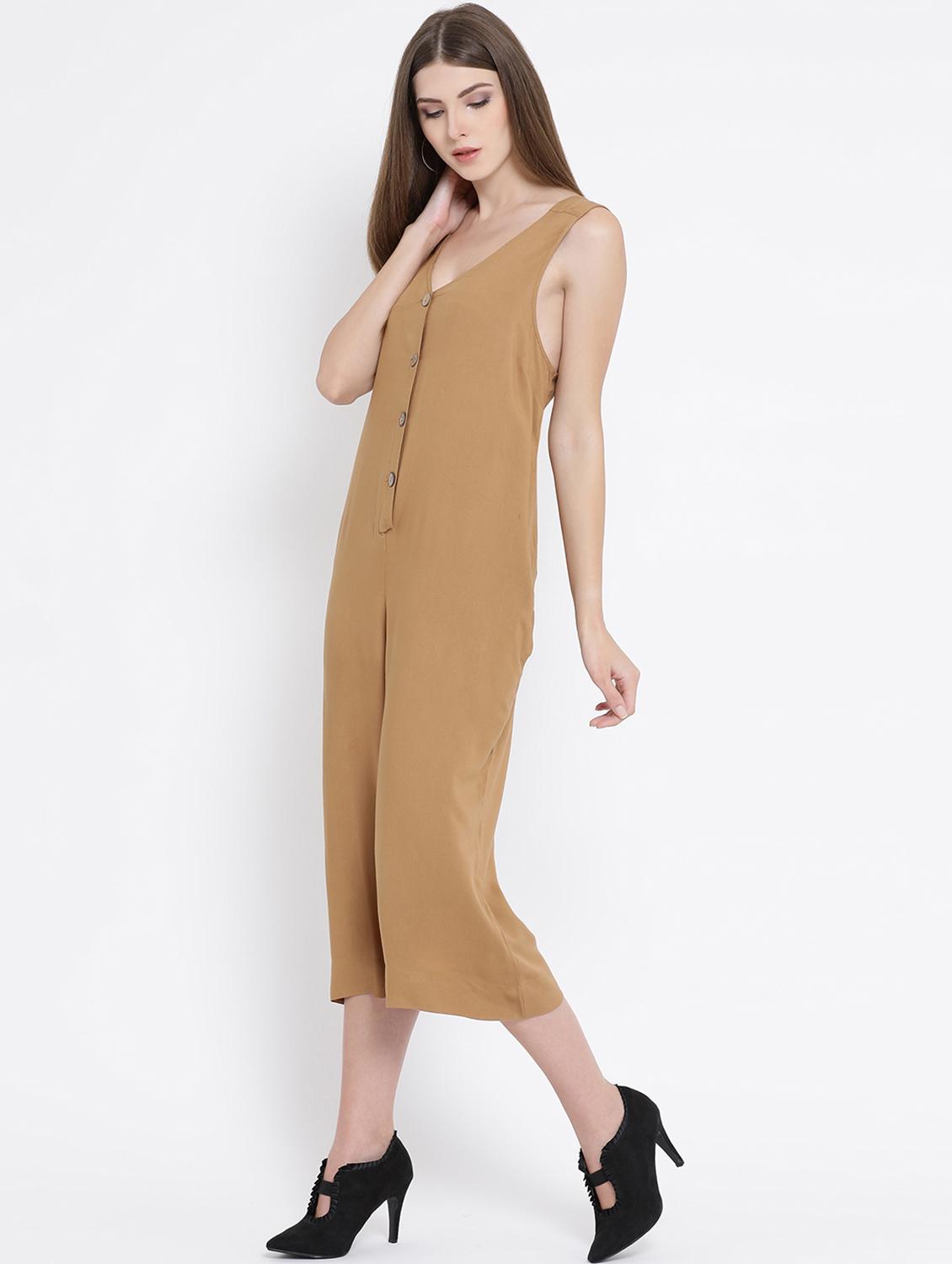 v-neck button detail jumpsuit - 16506879 - Zoom Image - 2