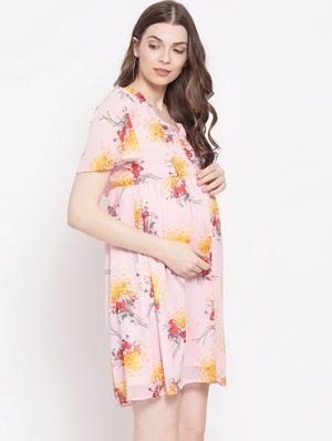 v neck floral maternity dress - 16506889 - Standard Image - 2