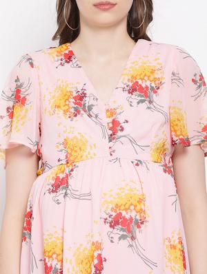 v neck floral maternity dress - 16506889 - Standard Image - 5