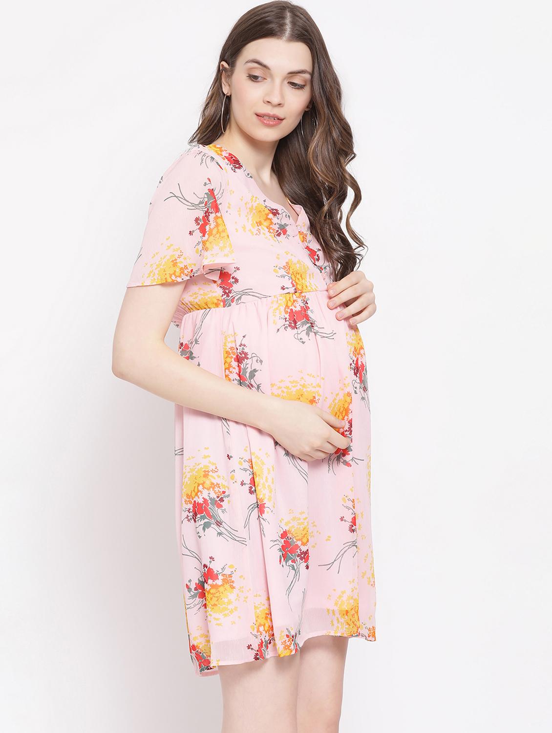 v neck floral maternity dress - 16506889 - Zoom Image - 2