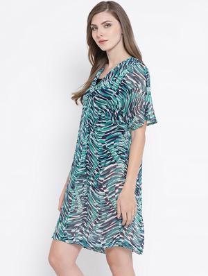 v neck geometric print coverup - 16506914 - Standard Image - 2