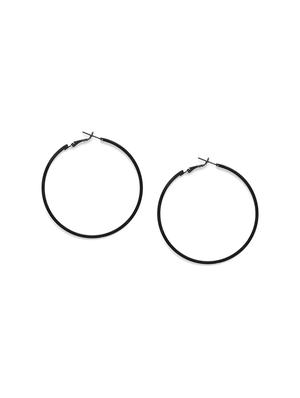 black metal hoop earring - 16506960 - Standard Image - 2