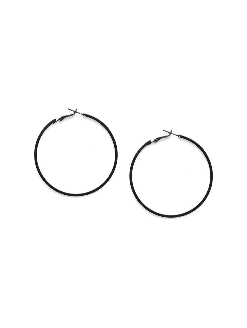black metal hoop earring - 16506960 - Zoom Image - 2