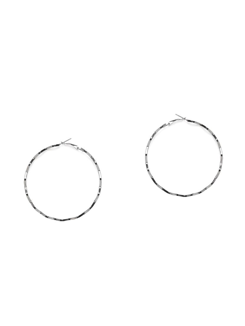 silver metal hoop earring - 16506971 - Zoom Image - 2