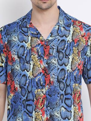 blue printed casual shirt - 16507023 - Standard Image - 5