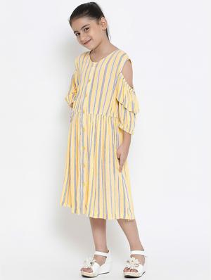 cold shoulder striped dress - 16507043 - Standard Image - 2