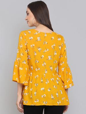 bell sleeved gathered detail top - 16507282 - Standard Image - 2