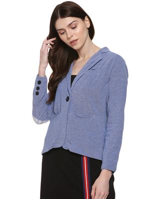 contrast patch button detail casual blazer - 16507452 - Standard Image - 2