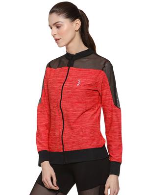 mesh detail mock neck jacket - 16507502 - Standard Image - 2