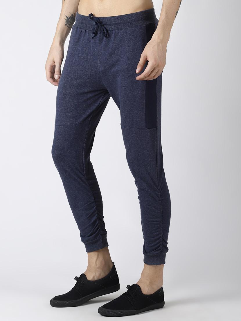 navy blue solid full length track pant - 16507505 - Zoom Image - 2