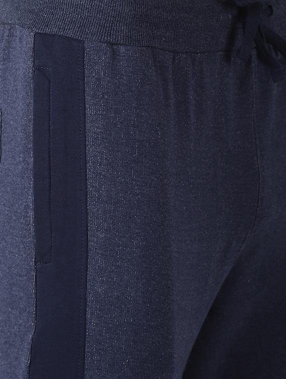 navy blue solid full length track pant - 16507505 - Zoom Image - 5