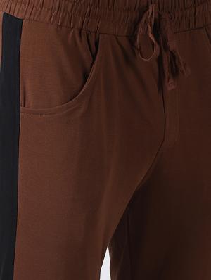 brown side striped full length track pant - 16507506 - Standard Image - 5