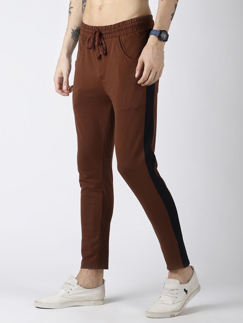 brown side striped full length track pant - 16507506 - Zoom Image - 2