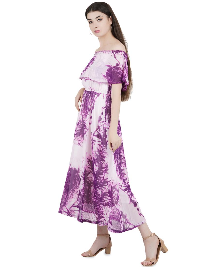 off shoulder cape sleeved a-line dress - 16508845 - Zoom Image - 2