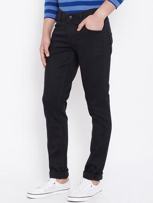 black solid plain jeans - 16509317 - Standard Image - 2