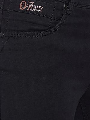 black solid plain jeans - 16509346 - Standard Image - 5