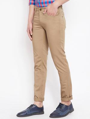 beige solid chinos - 16509360 - Standard Image - 2