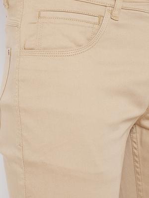 beige solid chinos - 16509369 - Standard Image - 5