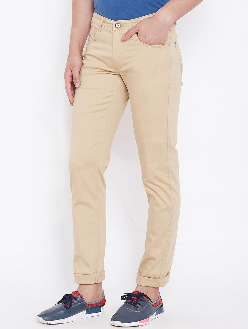 beige solid chinos - 16509369 - Zoom Image - 2