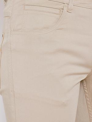 beige solid chinos - 16509371 - Standard Image - 5