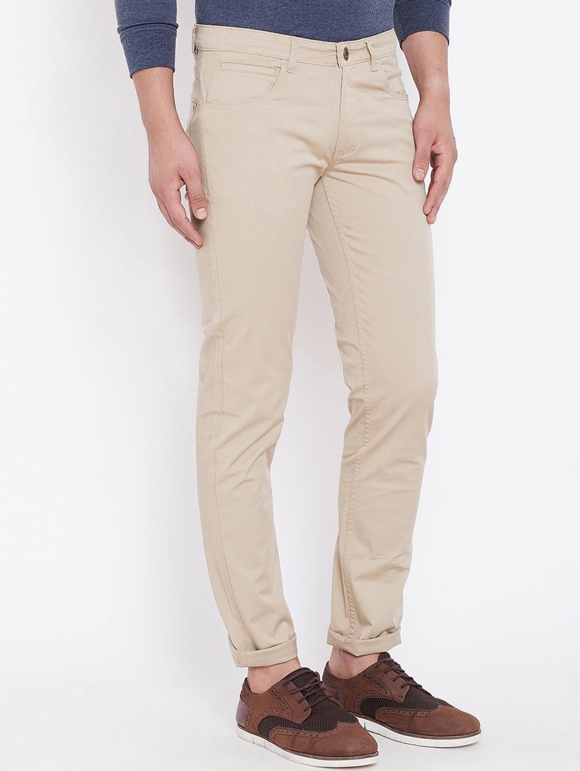 beige solid chinos - 16509371 - Zoom Image - 2