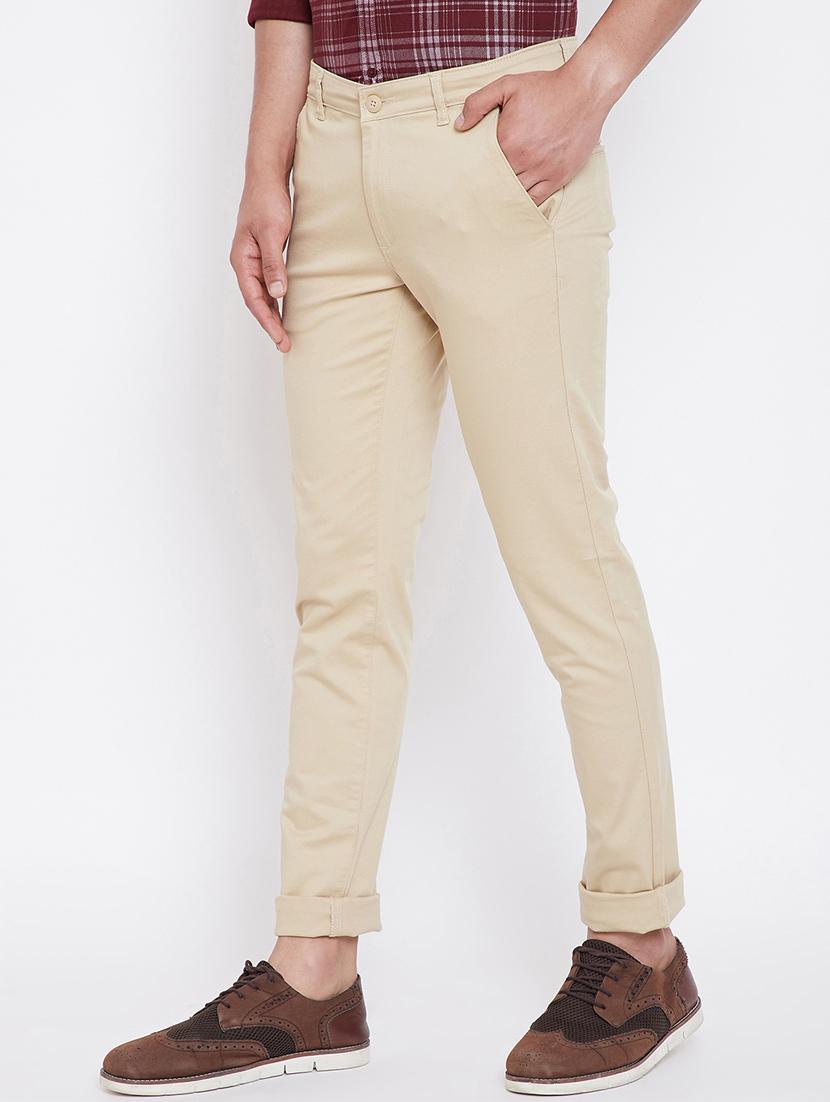 beige solid chinos - 16509400 - Zoom Image - 2
