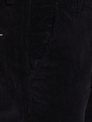 black solid corduroy casual trouser - 16509403 - Standard Image - 5