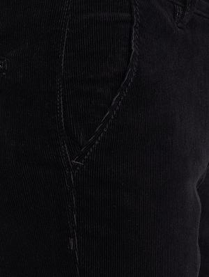 brown solid corduroy casual trouser - 16509404 - Standard Image - 5