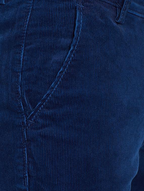 blue solid corduroy casual trouser - 16509408 - Zoom Image - 5