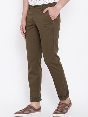 brown solid chinos - 16509416 - Standard Image - 2