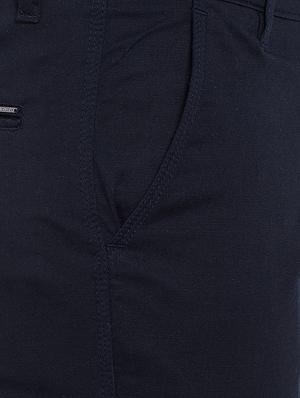navy blue solid chinos - 16509417 - Standard Image - 5