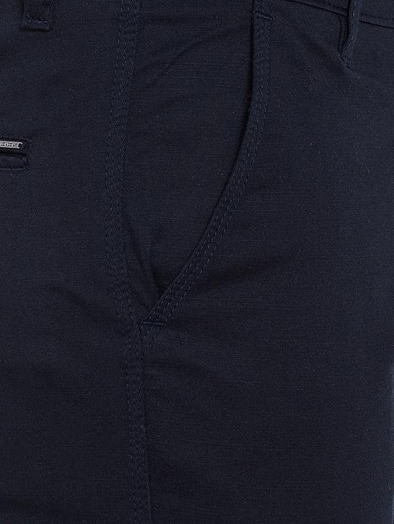 navy blue solid chinos - 16509417 - Zoom Image - 5