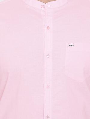 pink linen casual shirt - 16509423 - Standard Image - 5