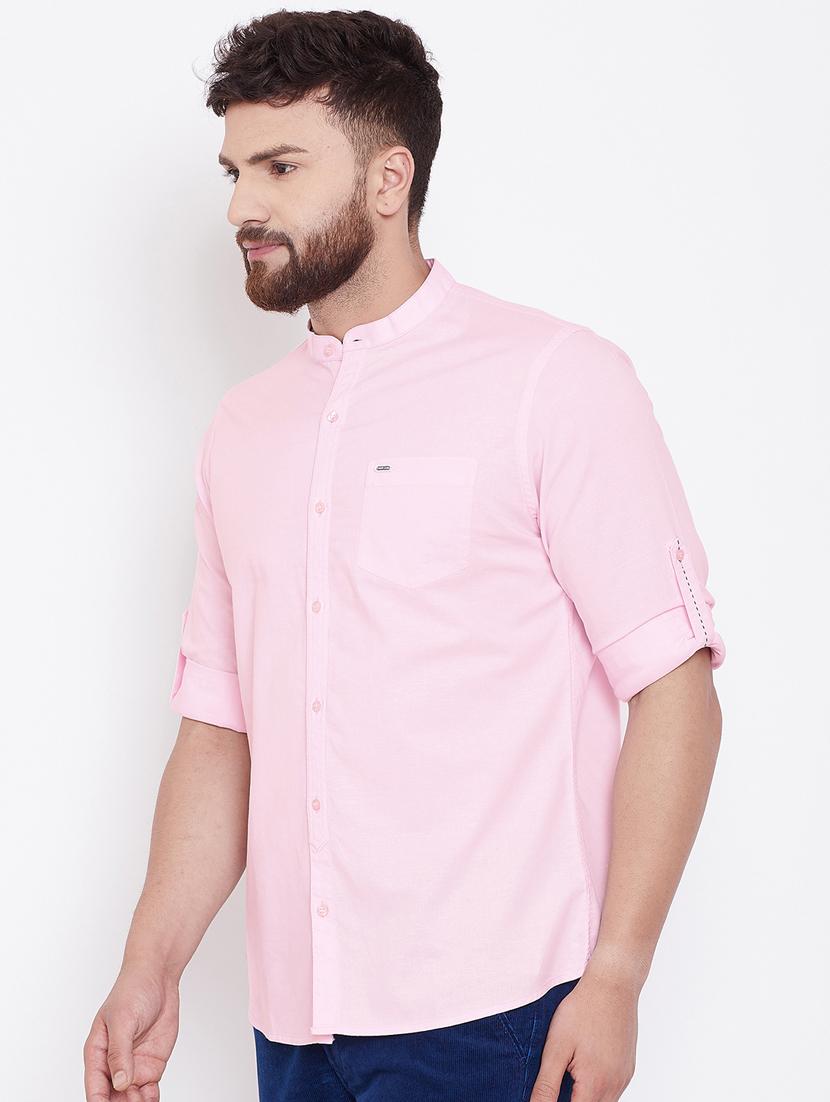 pink linen casual shirt - 16509423 - Zoom Image - 2