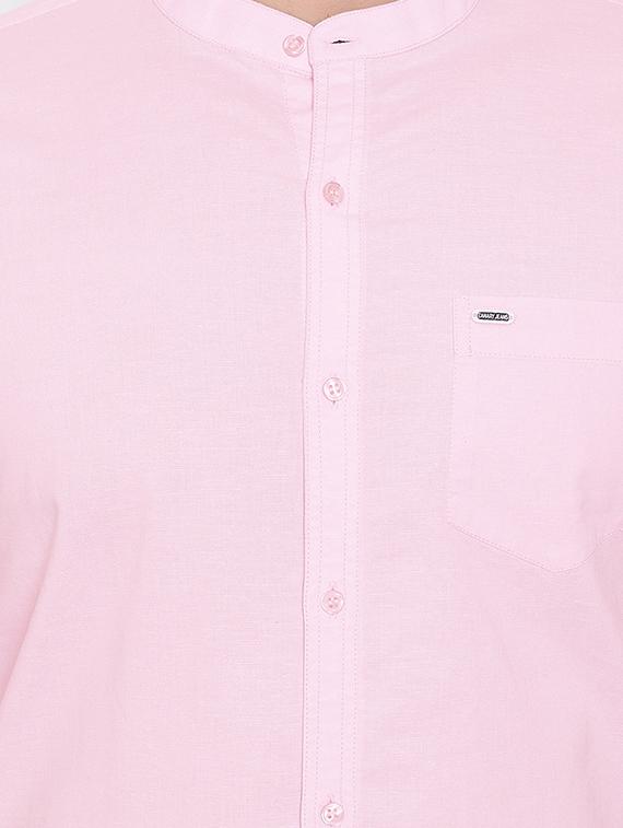 pink linen casual shirt - 16509423 - Zoom Image - 5