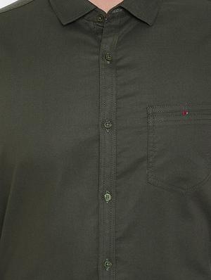 green solid casual shirt - 16509427 - Standard Image - 5
