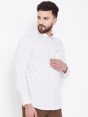 white printed casual shirt - 16509434 - Standard Image - 2