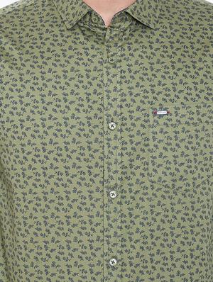 green printed casual shirt - 16509437 - Standard Image - 5