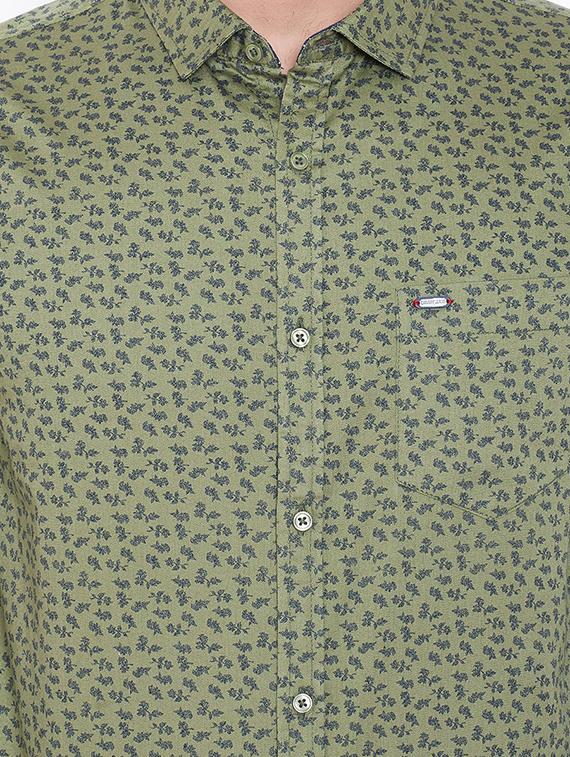 green printed casual shirt - 16509437 - Zoom Image - 5