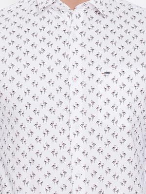 white printed casual shirt - 16509439 - Standard Image - 5
