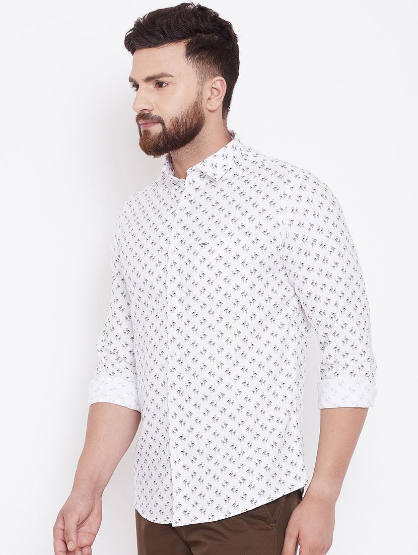 white printed casual shirt - 16509439 - Zoom Image - 2
