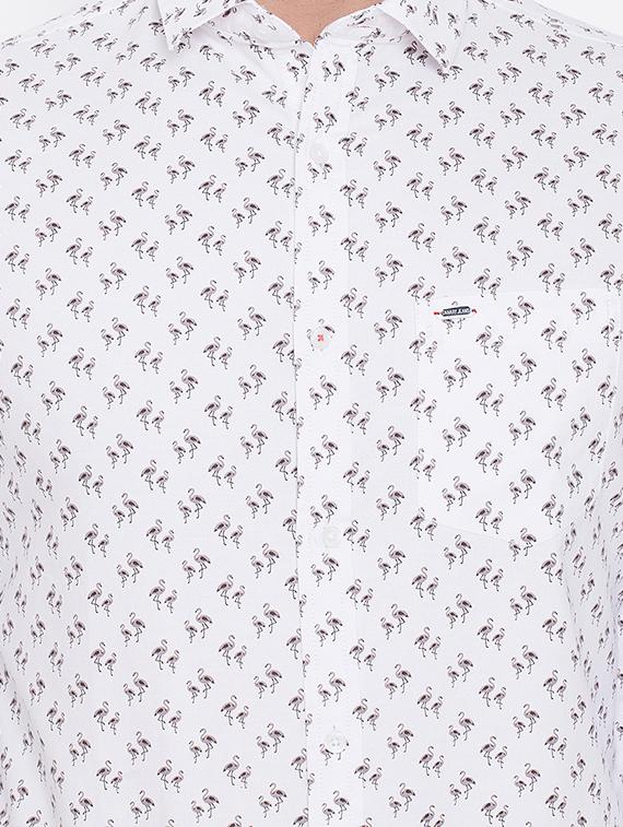 white printed casual shirt - 16509439 - Zoom Image - 5