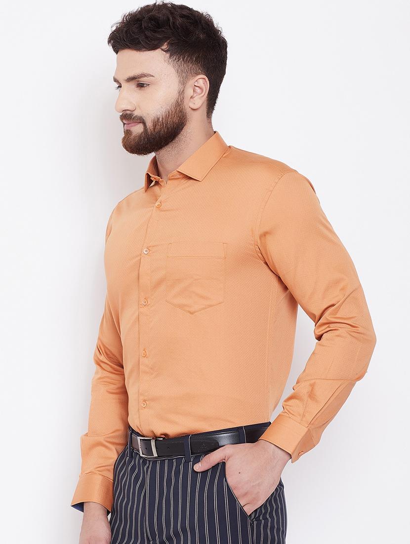 orange self design formal shirt - 16509447 - Zoom Image - 2