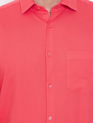 red solid formal shirt - 16509450 - Standard Image - 5
