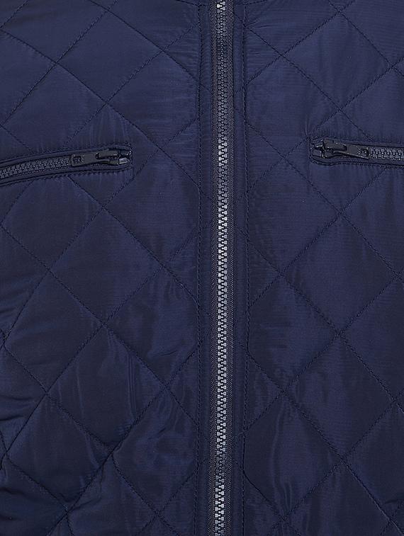 navy blue solid quilted jacket - 16509455 - Zoom Image - 5